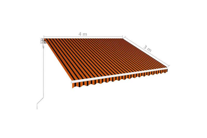 Markis automatiskt infällbar 400x300 cm orange och brun - Orange - Utemöbler - Solskydd - Markiser - Fönstermarkis