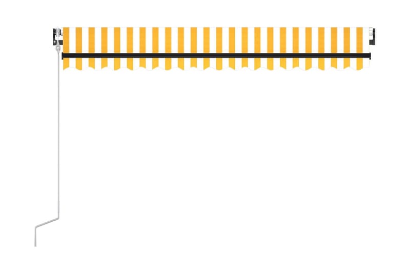 Markis automatiskt infällbar 400x350 cm gul och vit - Gul - Utemöbler - Solskydd - Markiser