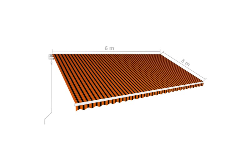 Markis automatiskt infällbar 600x300 cm orange och brun - Orange - Utemöbler - Solskydd - Markiser - Fönstermarkis