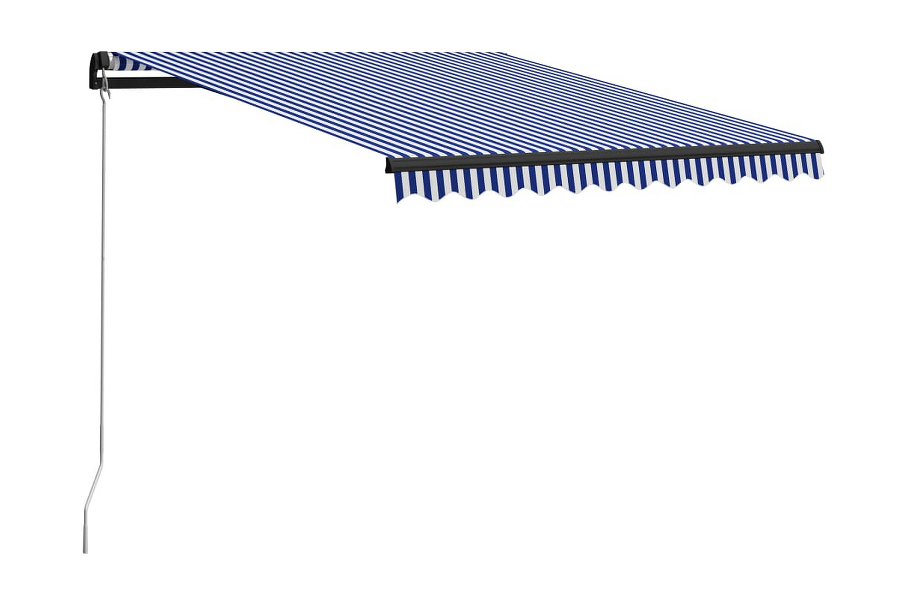 Markis manuellt infällbar 300×250 cm blå och vit – Blå