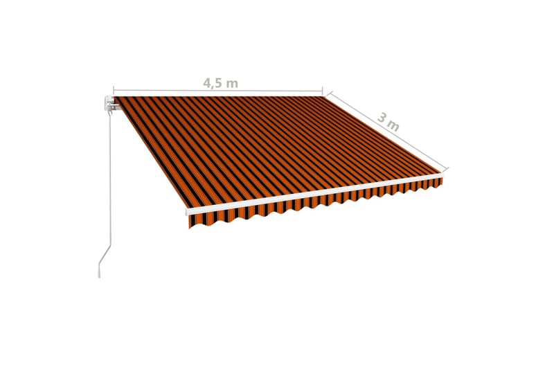 Markis manuellt infällbar 450x300 cm orange och brun - Orange - Utemöbler - Solskydd - Markiser