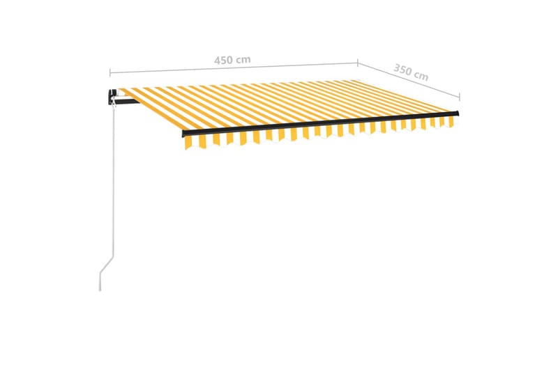 Markis manuellt infällbar 450x350 cm gul och vit - Gul - Utemöbler - Solskydd - Markiser