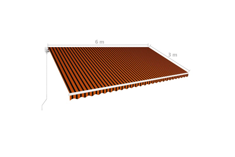 Markis manuellt infällbar 600x300 cm orange och brun - Orange - Utemöbler - Solskydd - Markiser