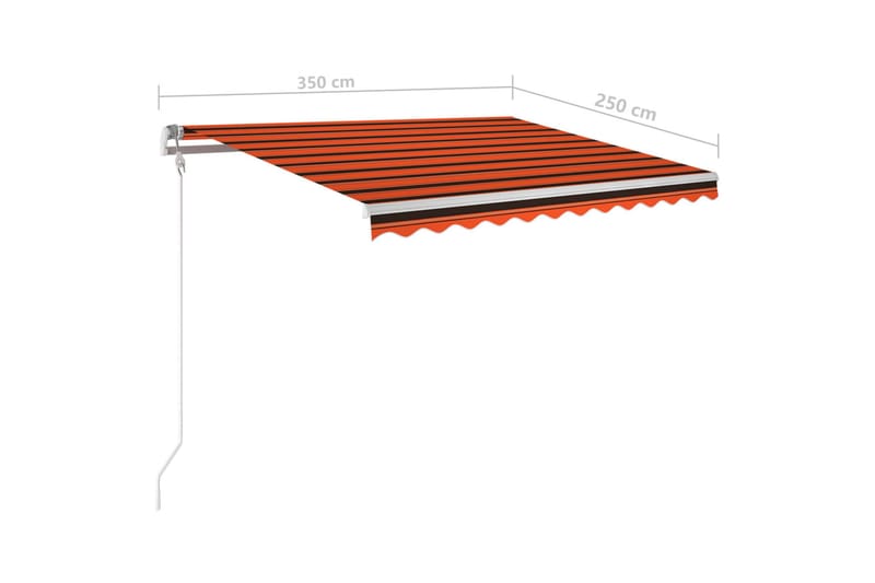 Markis manuellt infällbar med LED 350x250 cm orange och brun - Orange - Utemöbler - Solskydd - Markiser - Fönstermarkis