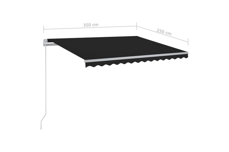 Markis manuellt infällbar med LED 3,5x2,5 m antracit - Grå - Utemöbler - Solskydd - Markiser - Fönstermarkis