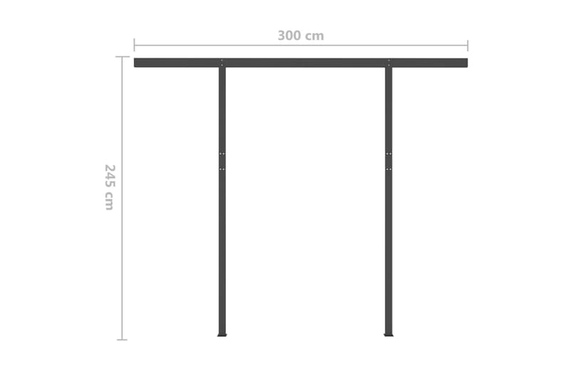 Markis manuellt infällbar med LED 3,5x2,5 m gräddvit - Vit - Utemöbler - Solskydd - Markiser - Fönstermarkis