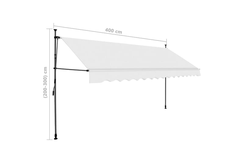 Markis manuellt infällbar med LED 400 cm gräddvit - Vit - Utemöbler - Solskydd - Markiser - Fönstermarkis