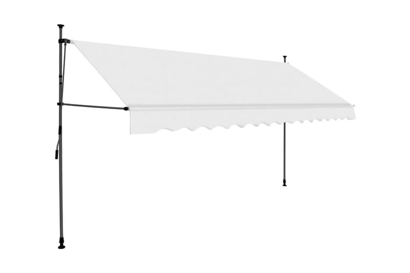 Markis manuellt infällbar med LED 400 cm gräddvit - Vit - Utemöbler - Solskydd - Markiser - Fönstermarkis