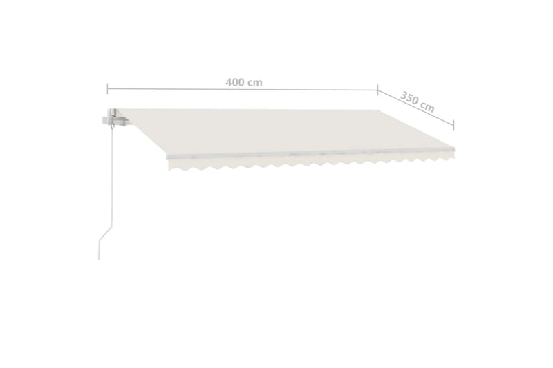 Markis manuellt infällbar med LED 400x350 cm gräddvit - Vit - Utemöbler - Solskydd - Markiser