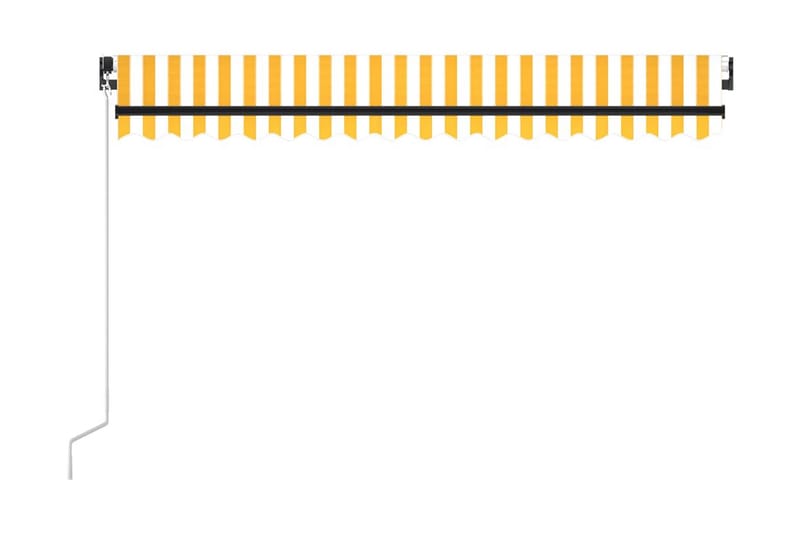 Markis manuellt infällbar med LED 400x350 cm gul och vit - Gul - Utemöbler - Solskydd - Markiser