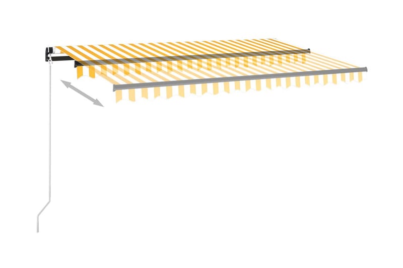 Markis manuellt infällbar med LED 400x350 cm gul och vit - Gul - Utemöbler - Solskydd - Markiser