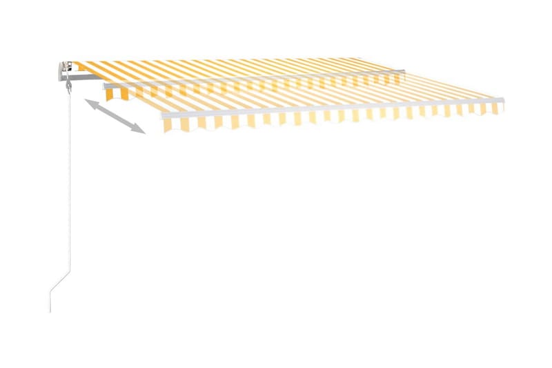 Markis manuellt infällbar med LED 400x350 cm gul och vit - Gul - Utemöbler - Solskydd - Markiser - Fönstermarkis