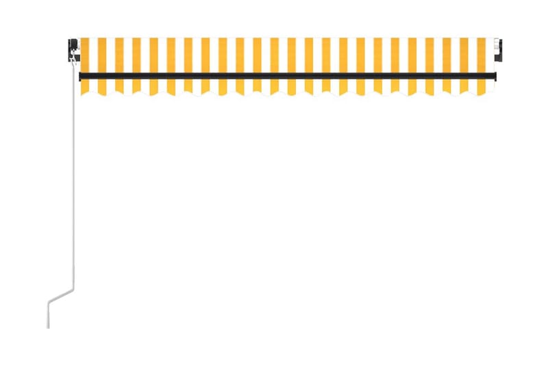 Markis manuellt infällbar med LED 450x300 cm gul och vit - Gul - Utemöbler - Solskydd - Markiser