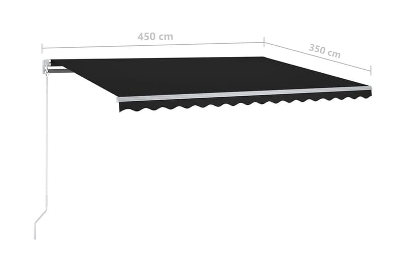 Markis manuellt infällbar med LED 450x350 cm antracit - Grå - Utemöbler - Solskydd - Markiser