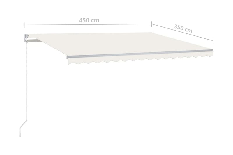 Markis manuellt infällbar med LED 450x350 cm gräddvit - Vit - Utemöbler - Solskydd - Markiser