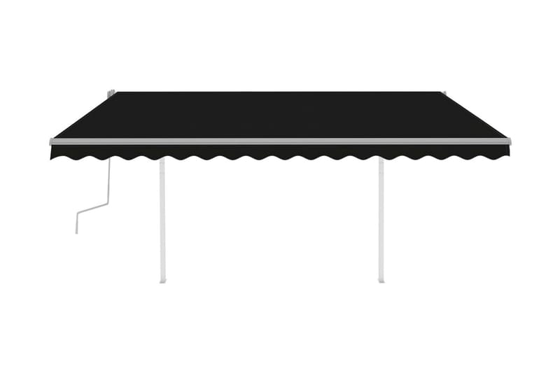 Markis manuellt infällbar med LED 4,5x3,5 m antracit - Grå - Utemöbler - Solskydd - Markiser