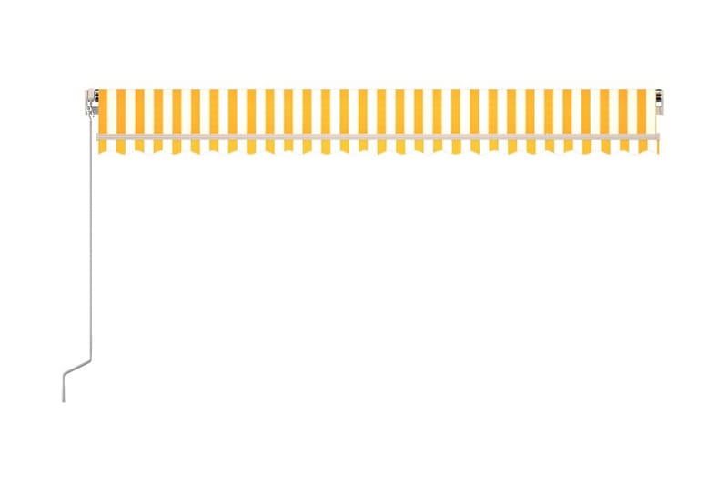 Markis manuellt infällbar med LED 500x300 cm gul och vit - Gul - Utemöbler - Solskydd - Markiser