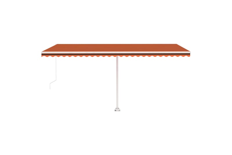 Markis manuellt infällbar med LED 500x300 cm orange och brun - Orange - Utemöbler - Solskydd - Markiser