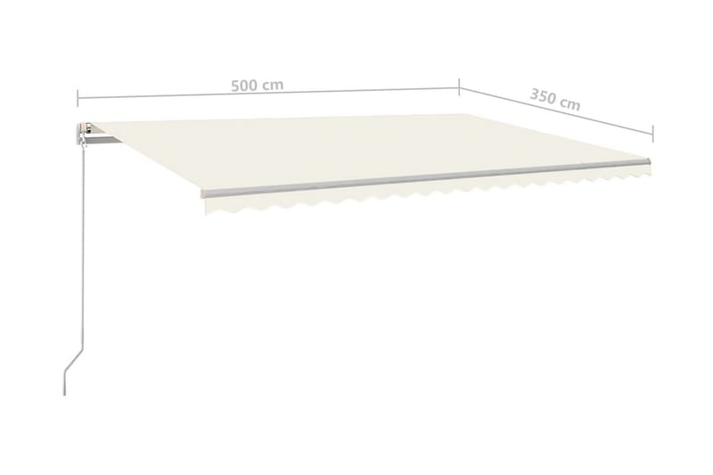 Markis manuellt infällbar med LED 500x350 cm gräddvit - Vit - Utemöbler - Solskydd - Markiser