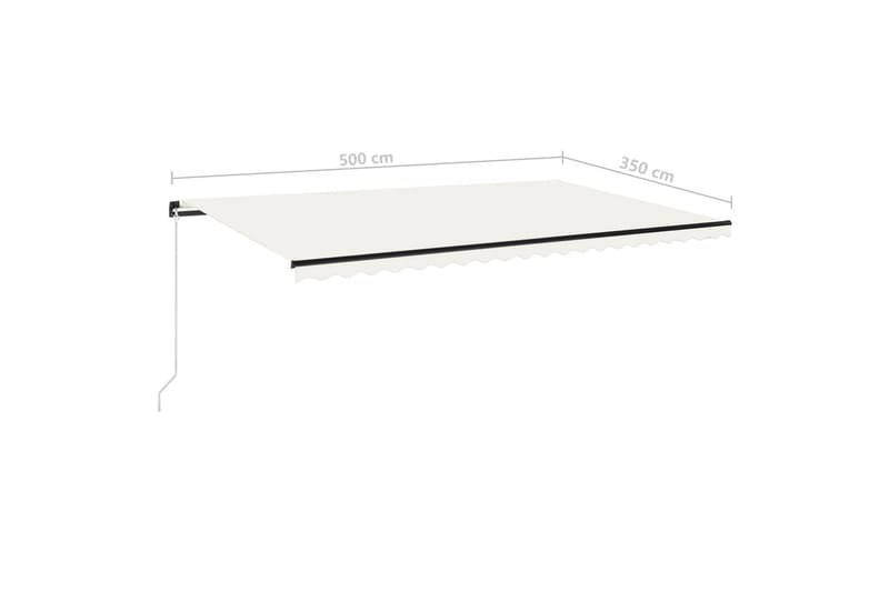 Markis manuellt infällbar med LED 500x350 cm gräddvit - Vit - Utemöbler - Solskydd - Markiser