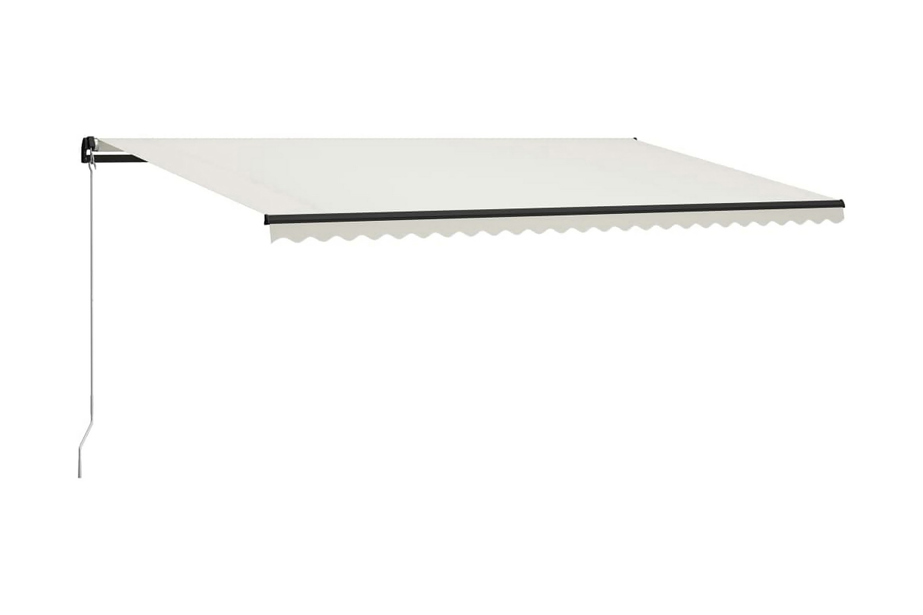 Markis manuellt infällbar med LED 600×300 cm gräddvit – Vit