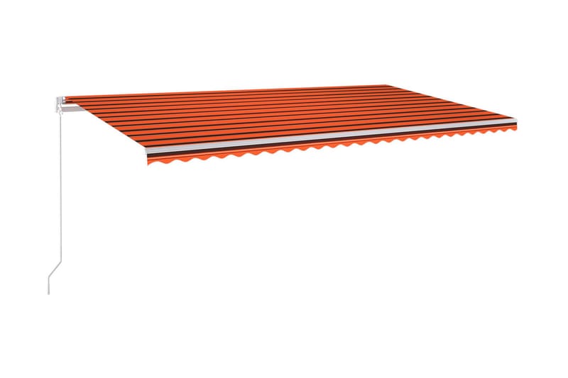 Markis manuellt infällbar med LED 600x300 cm orange och brun - Orange - Markiser - Terrassmarkis