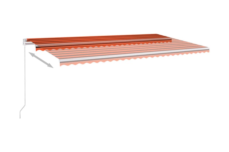 Markis manuellt infällbar med LED 600x300 cm orange och brun - Orange - Utemöbler - Solskydd - Markiser