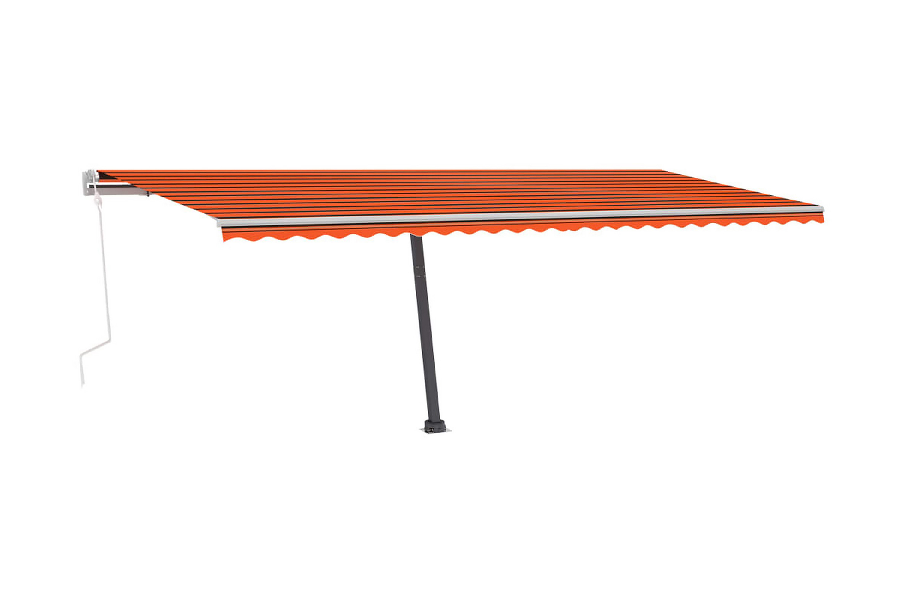 Markis manuellt infällbar med LED 600×300 cm orange och brun – Orange