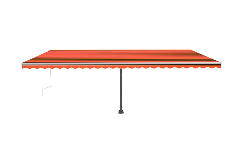 Markis manuellt infällbar med LED 600x300 cm orange och brun - Orange - Utemöbler - Solskydd - Markiser - Fönstermarkis