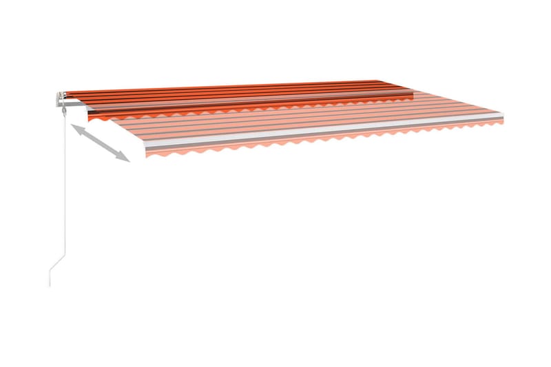 Markis manuellt infällbar med LED 600x300 cm orange och brun - Orange - Utemöbler - Solskydd - Markiser - Fönstermarkis