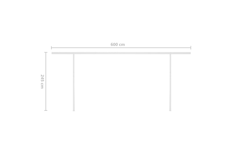 Markis manuellt infällbar med LED 6x3 m antracit - Grå - Utemöbler - Solskydd - Markiser