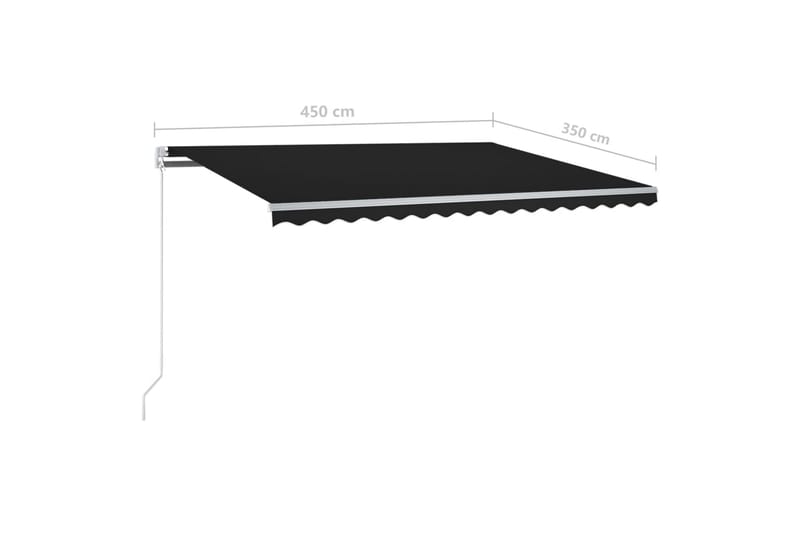 Markis med LED manuellt infällbar 450x350 cm antracit - Grå - Utemöbler - Solskydd - Markiser