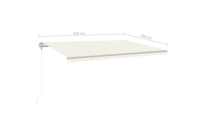 Markis med LED manuellt infällbar 500x350 cm gräddvit - Vit - Utemöbler - Solskydd - Markiser