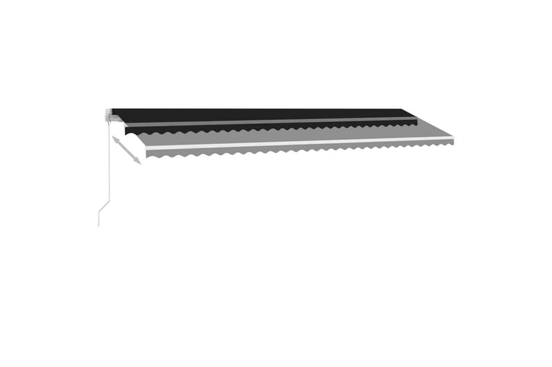 Markis med LED manuellt infällbar 600x300 cm antracit - Antracit - Utemöbler - Solskydd - Markiser