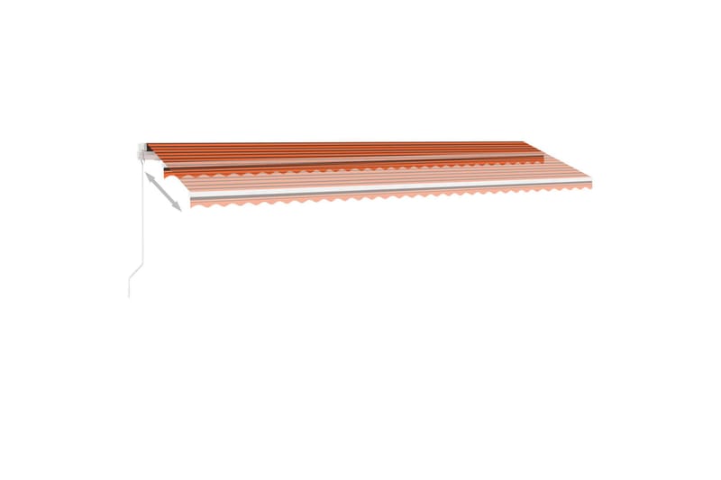 Markis med LED manuellt infällbar 600x300 cm orange och brun - Orange - Utemöbler - Solskydd - Markiser