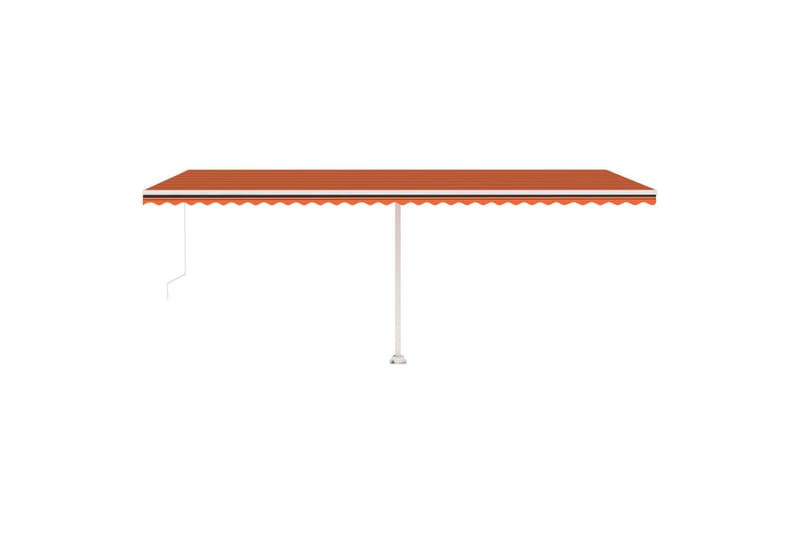 Markis med LED manuellt infällbar 600x300 cm orange och brun - Orange - Utemöbler - Solskydd - Markiser