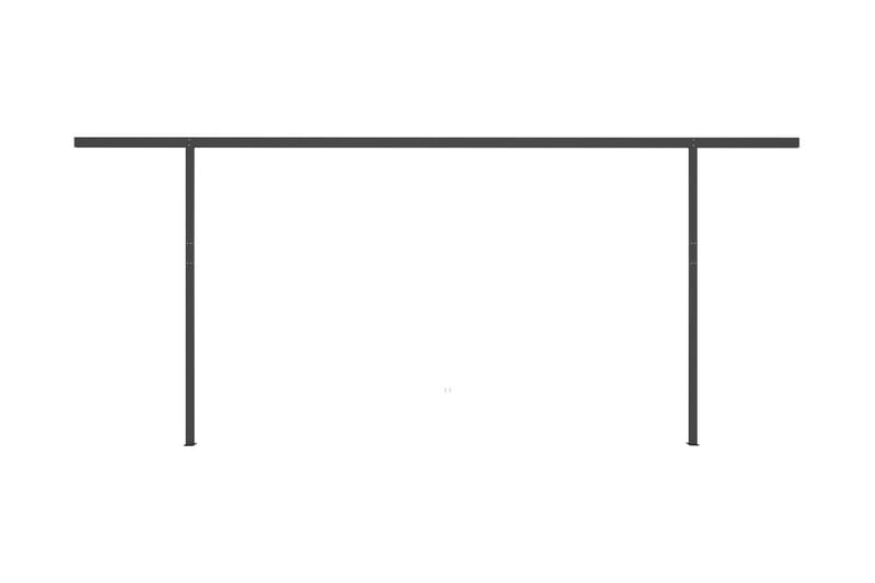 Markis med LED manuellt infällbar 6x3,5 m antracit - Grå - Utemöbler - Solskydd - Markiser