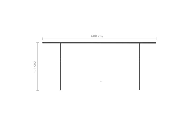 Markis med LED manuellt infällbar 6x3,5 m antracit - Grå - Utemöbler - Solskydd - Markiser