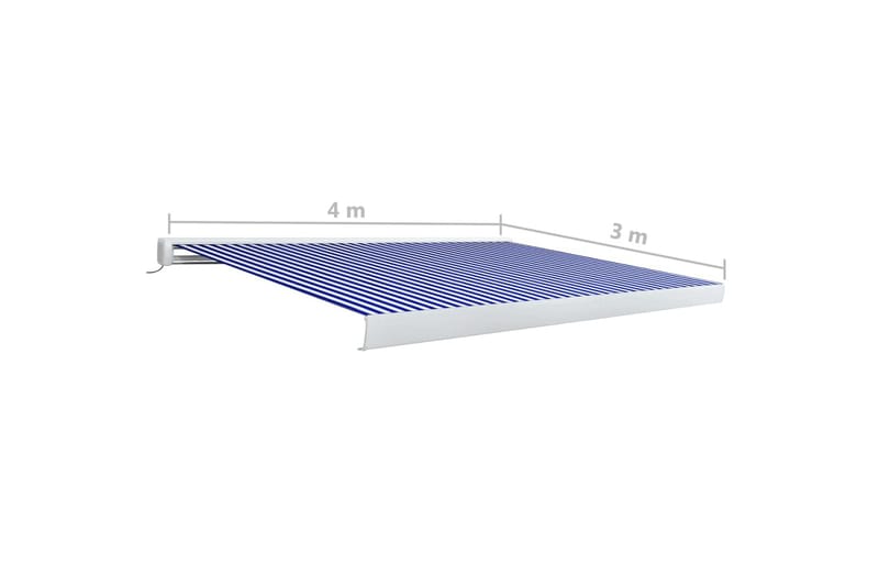 Markis motoriserad 400x300 cm blå och vit - Blå - Utemöbler - Solskydd - Markiser - Fönstermarkis