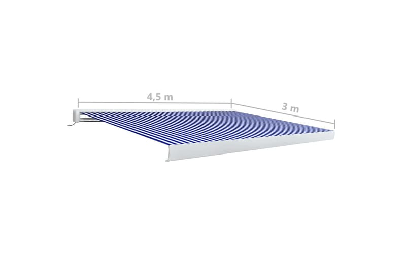 Markis motoriserad 450x300 cm blå och vit - Blå - Utemöbler - Solskydd - Markiser - Fönstermarkis