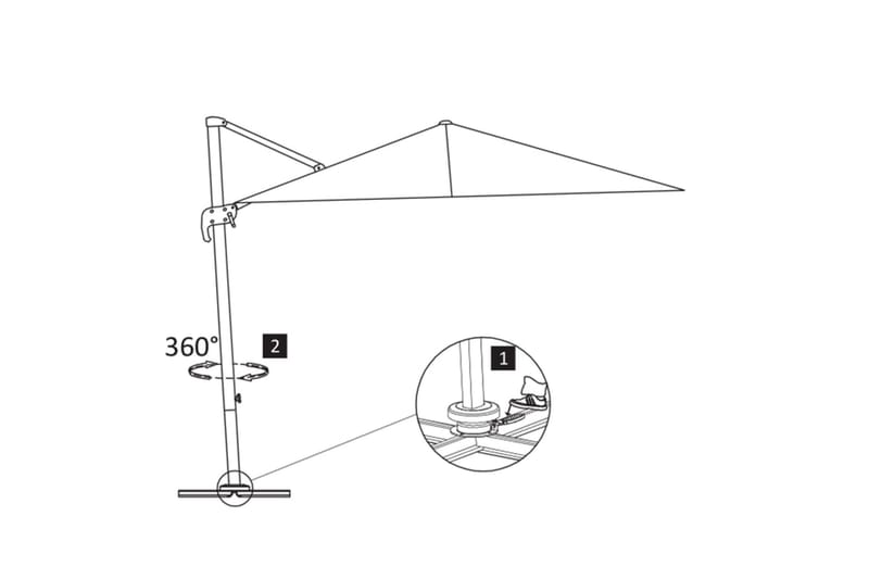 Frihängande parasoll med aluminiumstång 3x3 m svart - Svart - Utemöbler - Solskydd - Parasoll - Hängparasoll