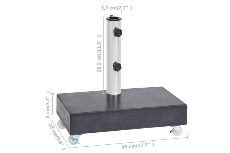 Parasollfot svart 45x25x8 cm granit - Svart - Utemöbler - Solskydd - Parasoll - Parasollfot