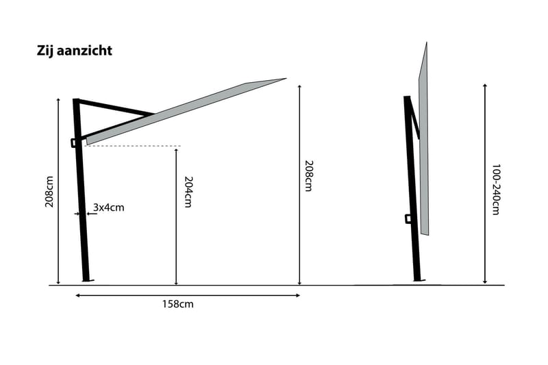 SUNWAVE Parasoll 270 cm - Utemöbler - Solskydd - Parasoll