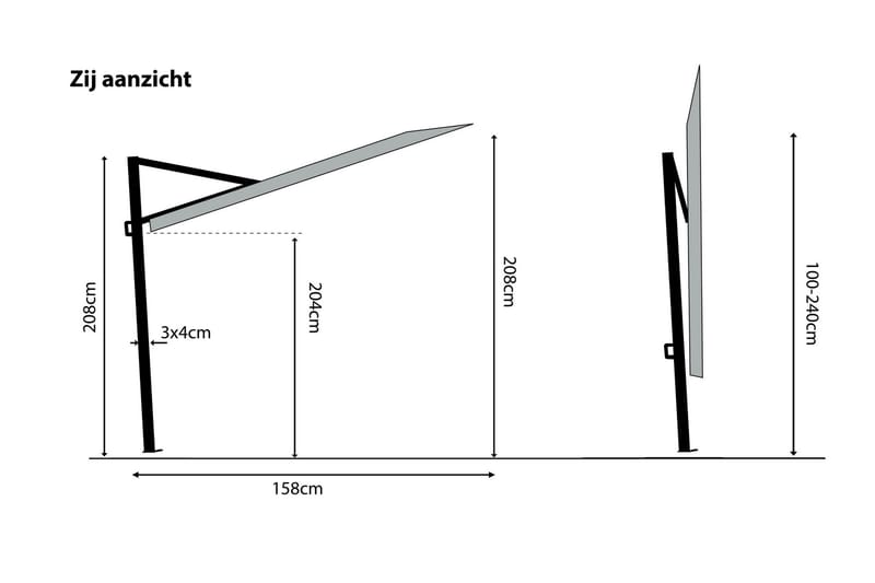 SUNWAVE Parasoll 270 cm - Utemöbler - Solskydd - Parasoll