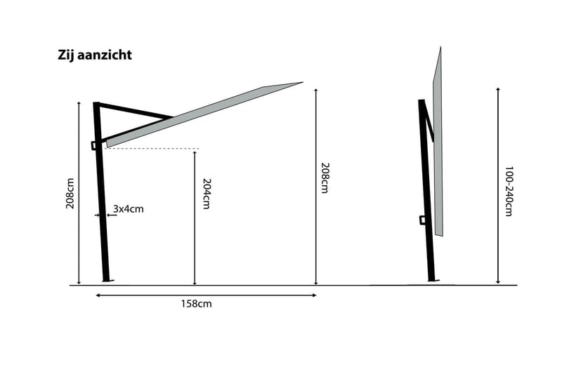 SUNWAVE Parasoll 270 cm - Utemöbler - Solskydd - Parasoll