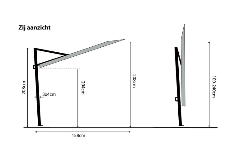 SUNWAVE Parasoll 270 cm - Utemöbler - Solskydd - Parasoll