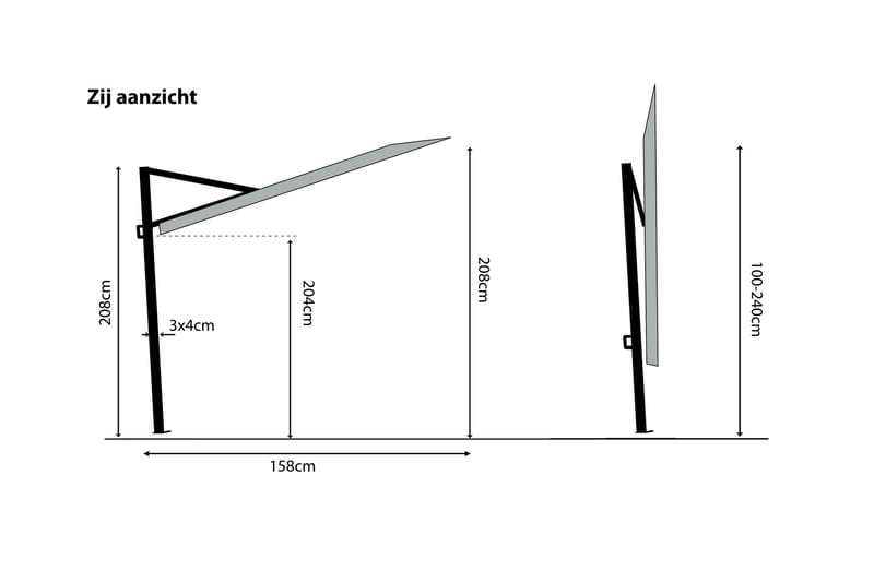 SUNWAVE Parasoll 270 cm - Utemöbler - Solskydd - Parasoll