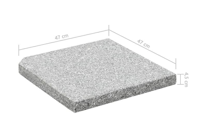 Viktplattor för parasoll 4 st grå granit fyrkantig 100 kg - Grå - Utemöbler - Solskydd - Parasoll