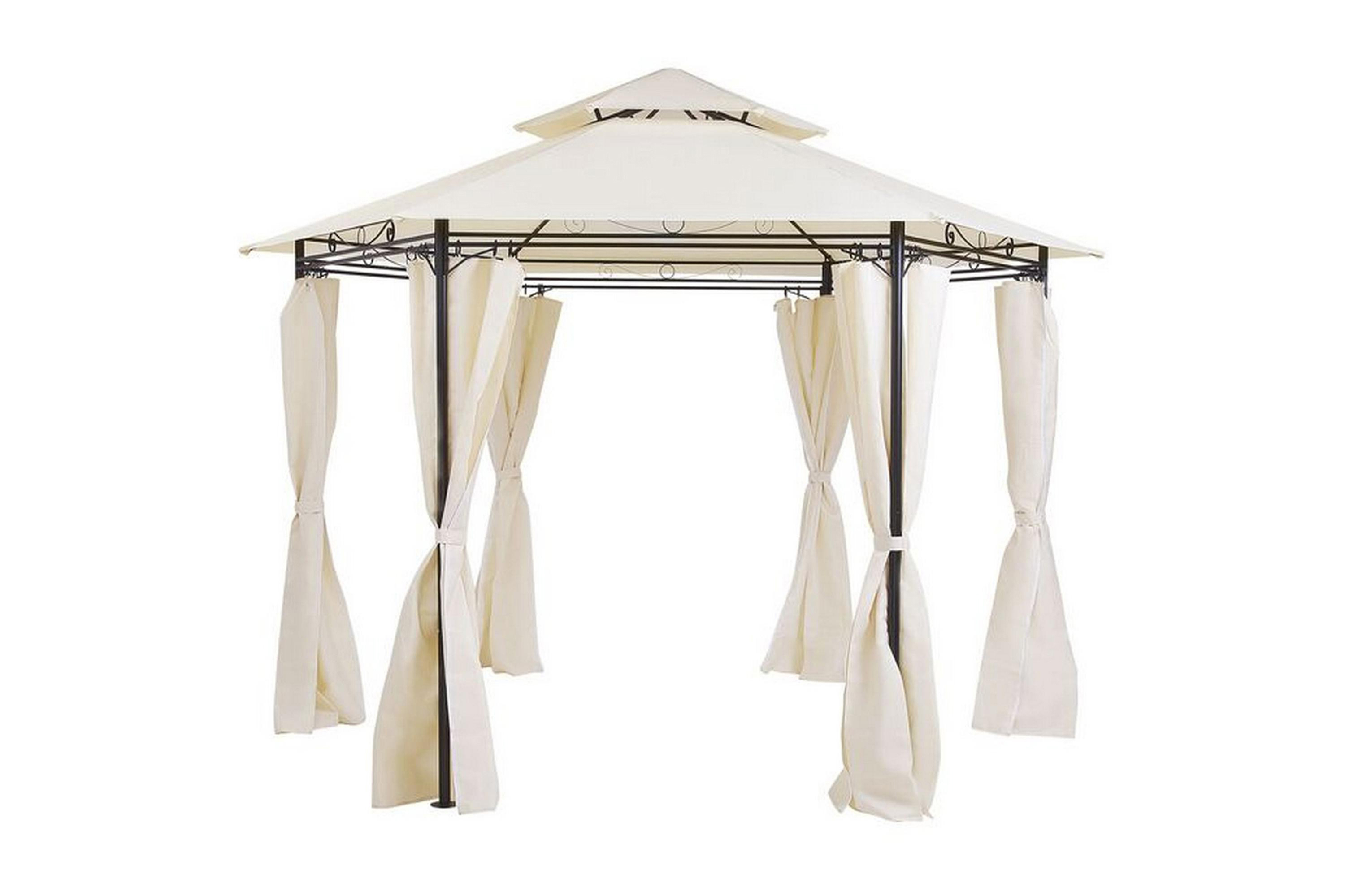 DERGANO Paviljong Sexkantig 350 cm Beige –