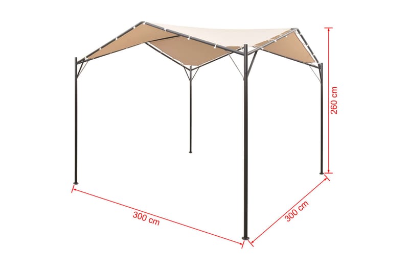 Paviljong 3x3 m stål beige - Beige - Utemöbler - Solskydd - Paviljonger - Komplett paviljong